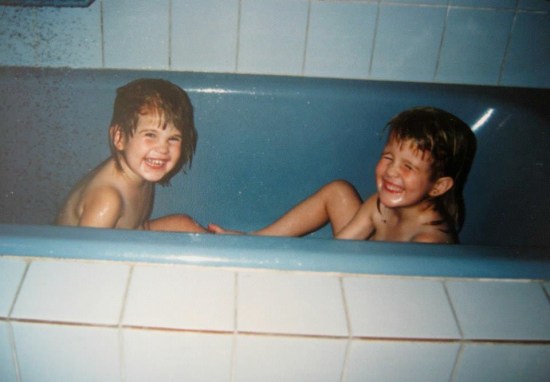 Us as kids, bathtime | Kimberly Hetherington | Art Therapy with Kimberly